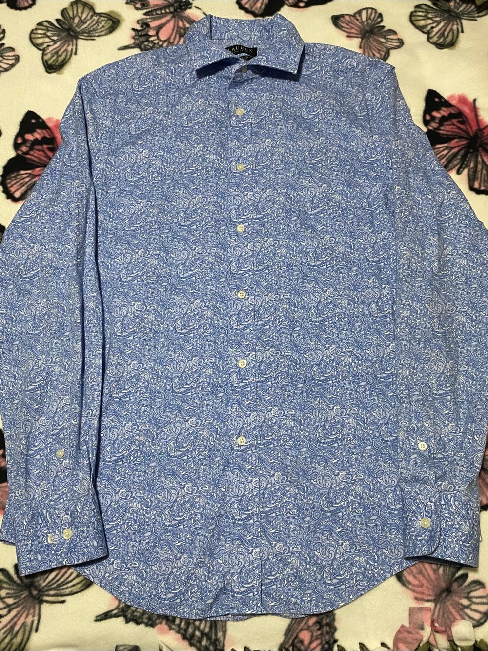 Black label Blue Paisley Long-Sleeve Dress Shirt - Lauren Ralph Lauren